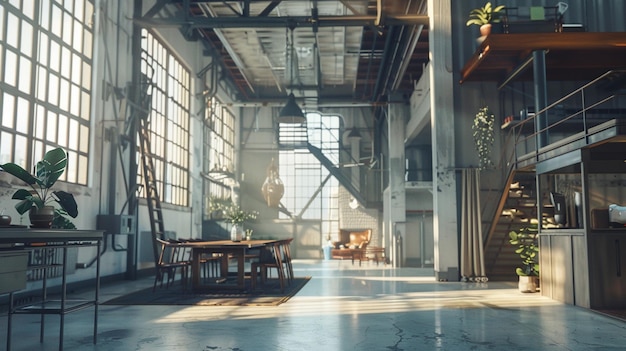 Foto interni moderni di loft urbani d rendering