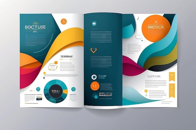 Modern Vector abstract brochure book flyer design template with paper