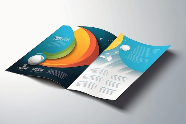 Modern Vector abstract brochure book flyer design template with paper