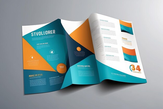 Modern Vector abstract brochure book flyer design template with paper