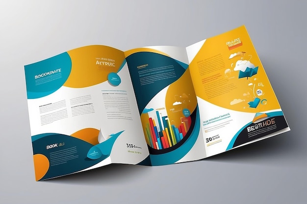 Modern Vector abstract brochure book flyer design template with paper