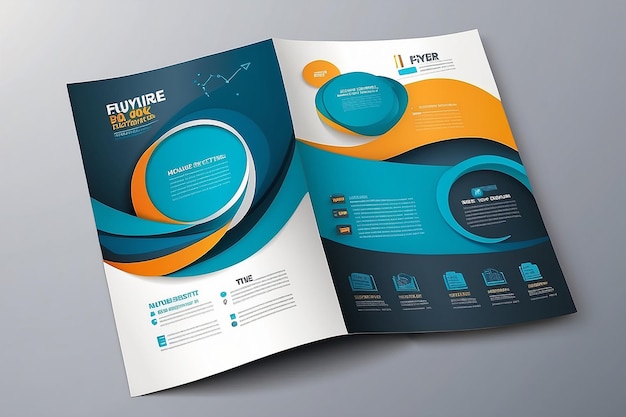 Modern Vector abstract brochure book flyer design template with paper