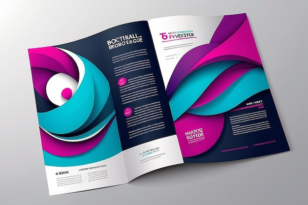 Modern Vector abstract brochure book flyer design template with paper