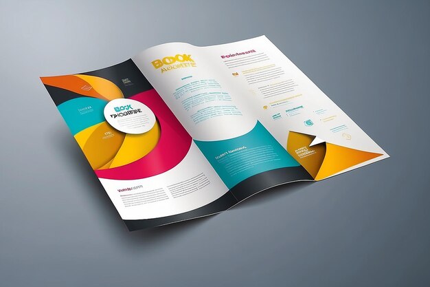 Modern Vector abstract brochure book flyer design template with paper