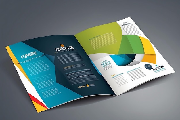 Modern Vector abstract brochure book flyer design template with paper