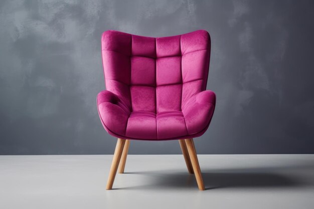 Modern Velour Chair Viva Magenta