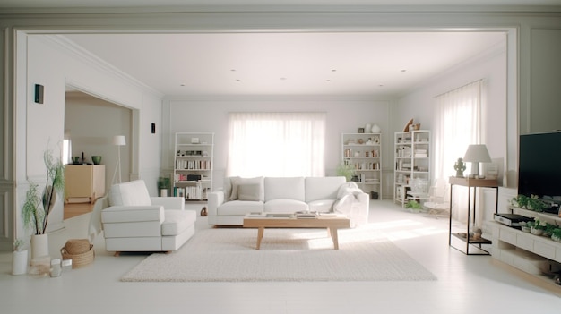 Modern vintage interior of living room