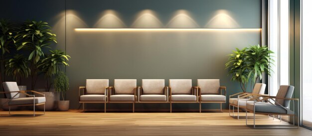 modern waiting room company mock up background