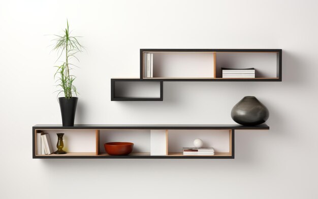 Photo modern wallmounted display shelf on transparent background