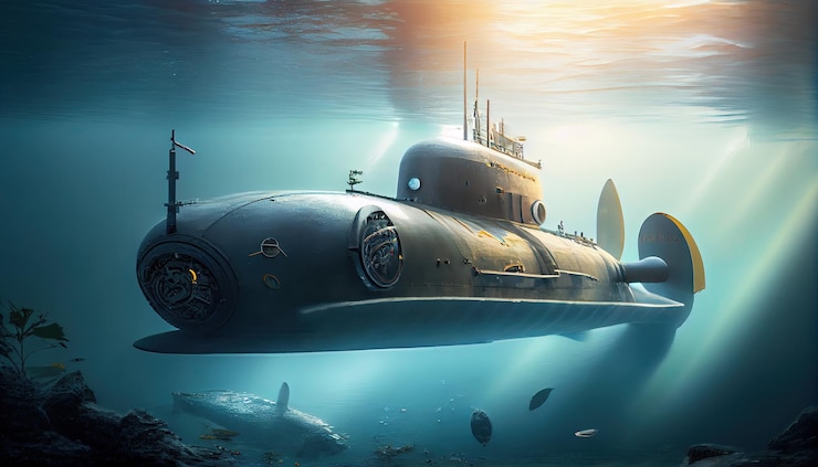 Photo modern war submarine