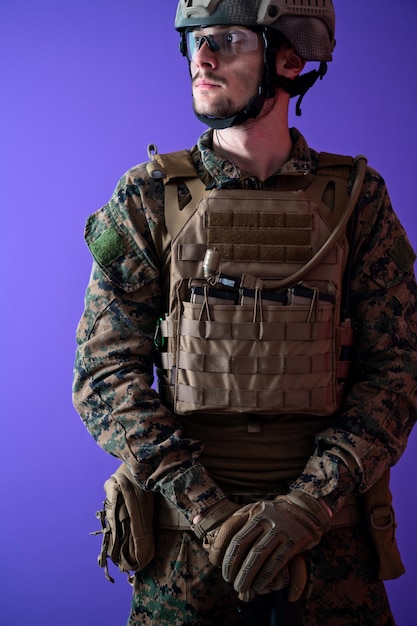 Modern warfare soldier purple backgorund