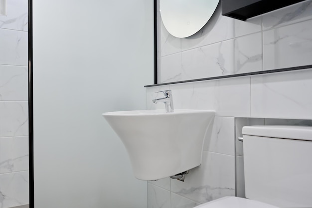 A modern washbasin used in budget hotels or Airbnbs