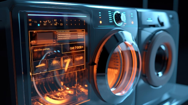 Modern washing machine digital display