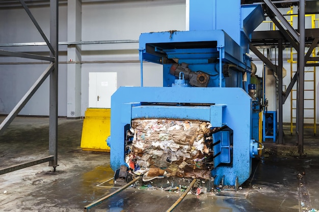 Modern waste recycling processing plant Separate garbage collection Recycling and storage of waste for further disposal