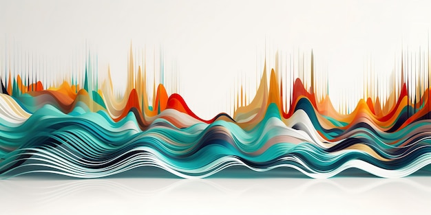 Modern wave stripes on white background