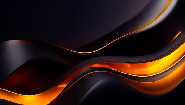 Modern waves and lines on a dark background banner background for your design space for text