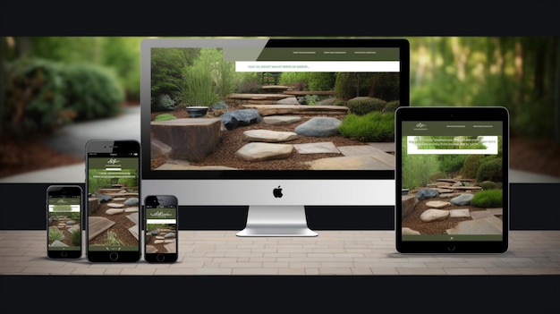 Photo modern web design for a landscaping and paving companygenerative ai