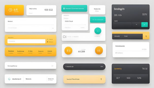 Photo modern web ui elements including buttons input fields and navigation bars