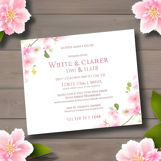 Modern wedding invitation card Generative Ai