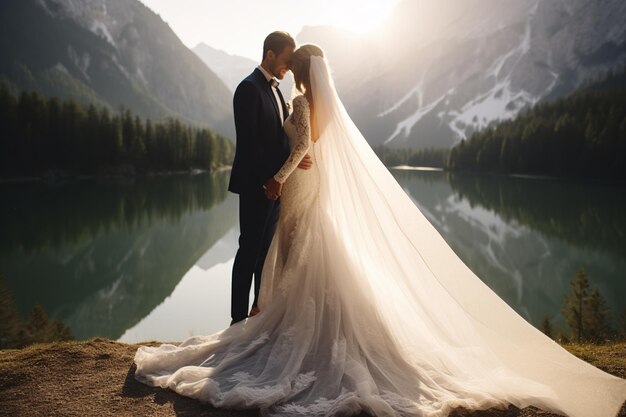 modern wedding in the mountains