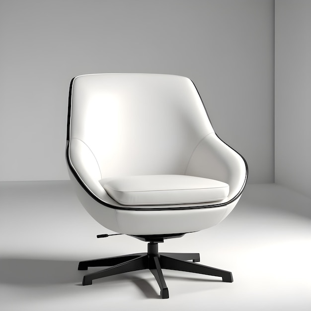 modern white armchair in the room 3d render gray background
