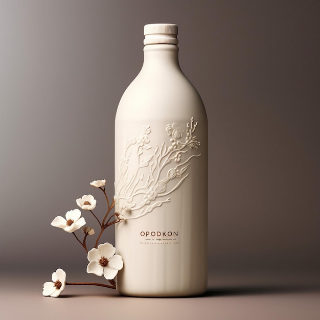 modern white bottle mockup AI generated