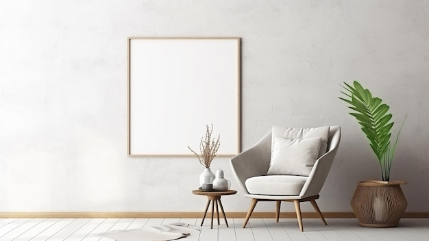 Modern white empty Photo frame