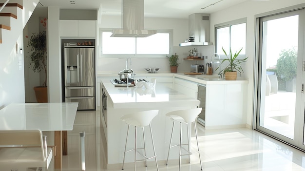 Modern white kitchen clean interior design ar 169