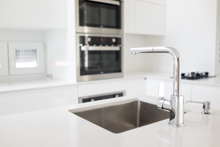Photo modern white kitchen