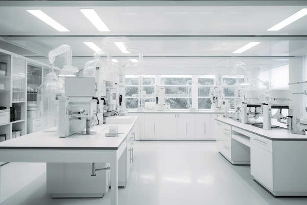 Modern white laboratory tecnologyGenerative by AI