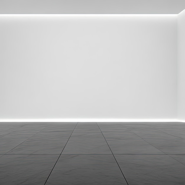 Modern white space smooth floor Empty room interior