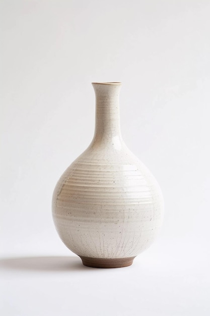 Modern white vase on a white background