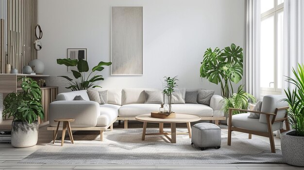 Modern wit minimalistisch interieur Genative Ai