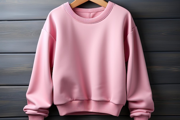 Foto sweatshirt rosa moderno da donna a maniche lunghe