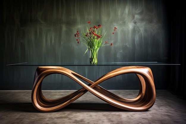 A modern wood table design in a minimal style