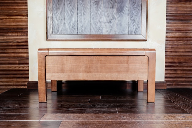 Modern wooden bedside for hallway design