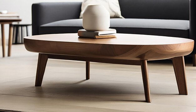 Photo modern wooden coffee table concept