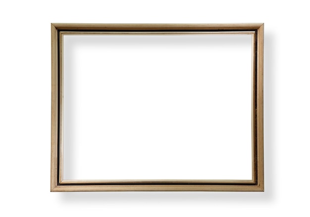 Modern wooden frame isolated on white background