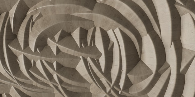 Modern wooden wallpaper 3D illustration