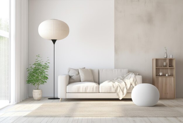 Modern woonkamerinterieur met minimale decoratie