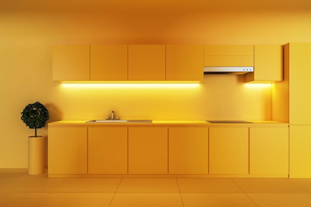 Modern yellow kitchen