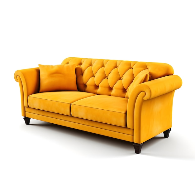 modern yellow sofa isolated living room Interior generative AI