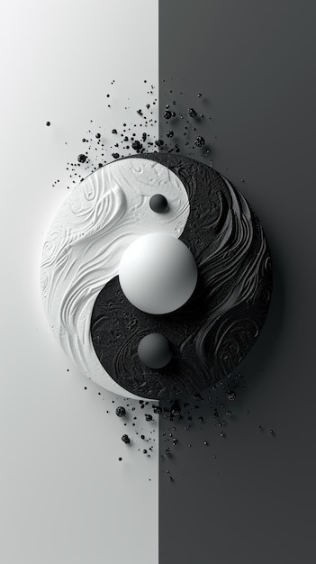 Фото Современная концепция логотипа инь и ян с поворотом