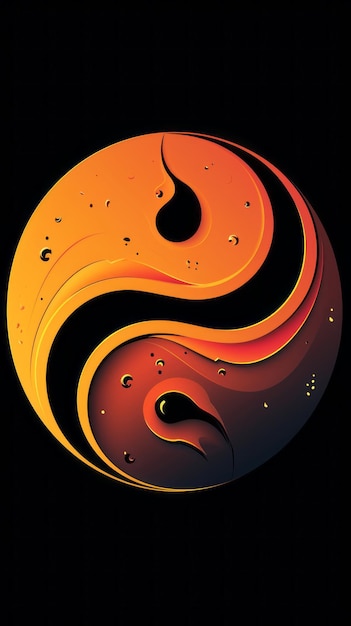 Photo modern yin and yang logo concept with a twist