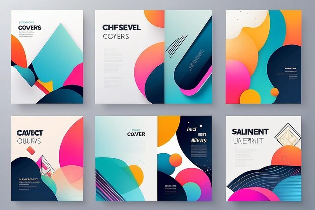 Moderne abstracte covers set minimale covers ontwerp Kleurige geometrische achtergrond vector