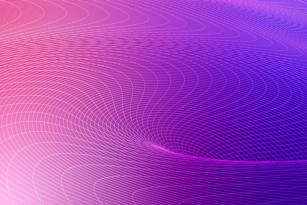 Moderne abstracte golf in gradiënte tinten van paars en roze