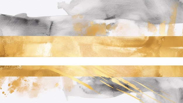 Moderne abstracte grunge goud gestreept patroon vloeibare aquarel achtergrond generatieve AI