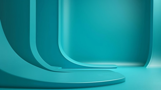 Moderne abstracte ontwerp met vloeiende blauwe bochten tegen een bijpassende achtergrond die vloeibare beweging en hedendaagse stijl suggereert Het beeld roept een gevoel van kalmte en innovatie op