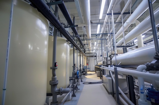 Moderne afvalwaterzuiveringsinstallatie van een chemische fabriek Waterzuiveringstanks