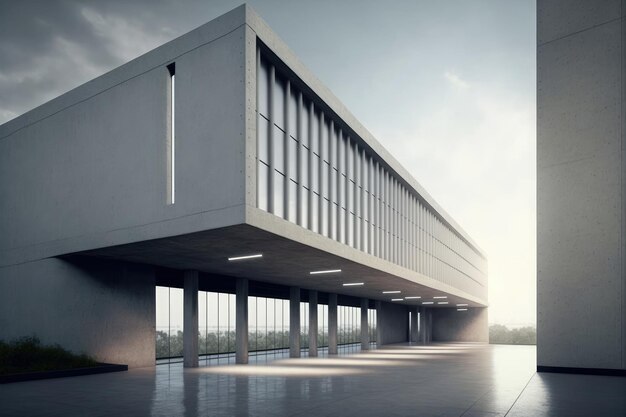 Moderne architectuur buitenkant van de ingang van de openbare hal in stedelijk gebouw buiten